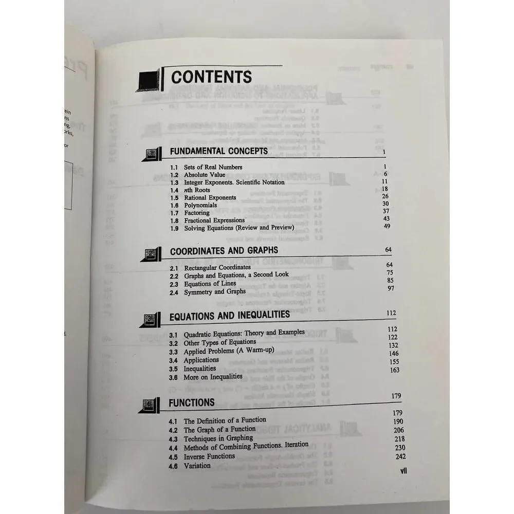 Pre-Calculus University of Georgia Soft Cover Textbook 2006 -- David Cohen